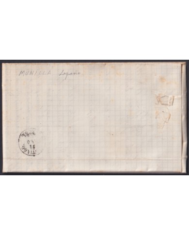 F-EX46382 ESPAÑA SPAIN 1868 50 mls Ed.98 ARNEDO TO SANTIAGO DE COMPOSTELA, GALICIA.