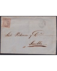 F-EX46386 ESPAÑA SPAIN 1868 50 mls Ed.98 SANTANDER TO SEVILLA.