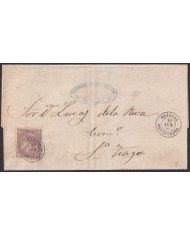 F-EX46387 ESPAÑA SPAIN 1868 50 mls Ed.98 GUARDIA, PONTEVEDRA TO SANTIAGO, GALICIA.