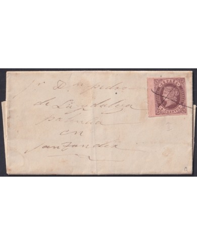 F-EX46392 ESPAÑA SPAIN 1862 4 cu Ed.58 SANTANDER. “X” CANCEL.