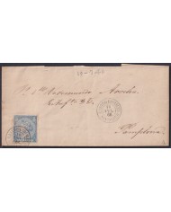 F-EX46394 ESPAÑA SPAIN 1866 4 cu Ed.81 CASTRO URDIALES, SANTANDER TO PAMPLONA.