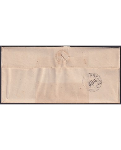 F-EX46394 ESPAÑA SPAIN 1866 4 cu Ed.81 CASTRO URDIALES, SANTANDER TO PAMPLONA.