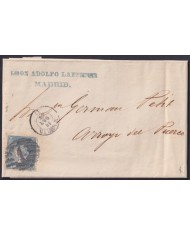 F-EX46395 ESPAÑA SPAIN 1866 4 cu Ed.81 P.N. 1. MADRID TO ARROYO DEL PUERCO.