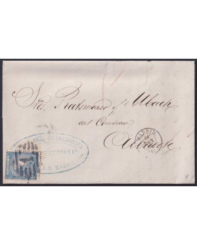 F-EX46397 ESPAÑA SPAIN 1866 4 cu Ed.81 P.N. 1. MADRID TO ALBACETE.