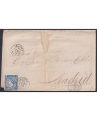 F-EX46398 ESPAÑA SPAIN 1866 4 cu Ed.81 P.N. 1. MADRID TO ALBACETE.