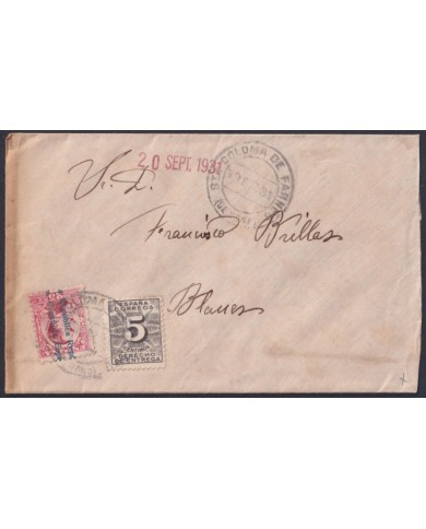 F-EX46406 ESPAÑA SPAIN 1931 25c OVERPRINT + SPECIAL DELIVERY. ST COLOMA FARNES.