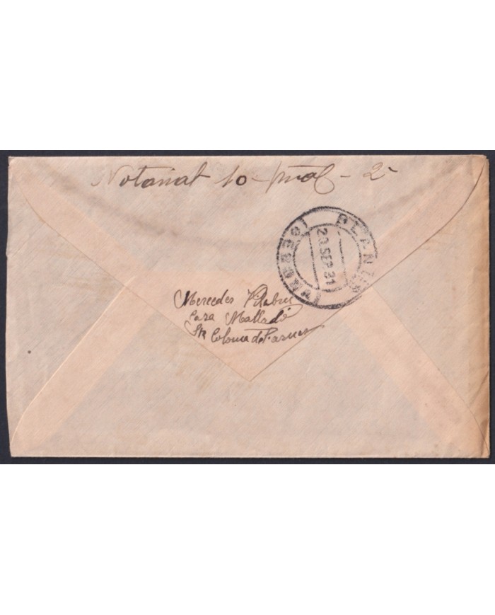 F-EX46406 ESPAÑA SPAIN 1931 25c OVERPRINT + SPECIAL DELIVERY. ST COLOMA FARNES.