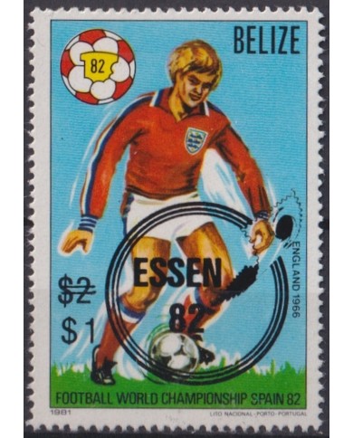 F-EX46549 BELIZE MNH 1982 WORLD CHAMPIONSHIP SOCCER FOOTBALL ESSEN OVERPRINT.