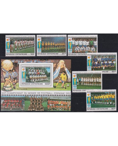 F-EX46557 CENTRAL AFRICA MNH 1982 WORLD CHAMPIONSHIP SOCCER FOOTBALL.