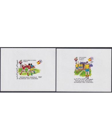 F-EX46671 COMORES MNH 1982 CHAMPIONSHIP SOCCER FOOTBALL 2 IMPERF SHEET.