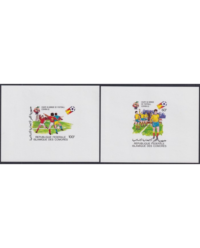 F-EX46671 COMORES MNH 1982 CHAMPIONSHIP SOCCER FOOTBALL 2 IMPERF SHEET.