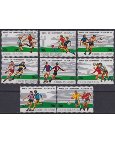 F-EX46675 COOK IS MNH 1982 CHAMPIONSHIP SOCCER FOOTBALL SET.