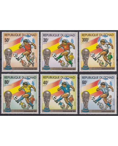 F-EX46685 CHAD MNH 1982 WORD CHAMPIONSHIP SOCCER FOOTBALL SET.