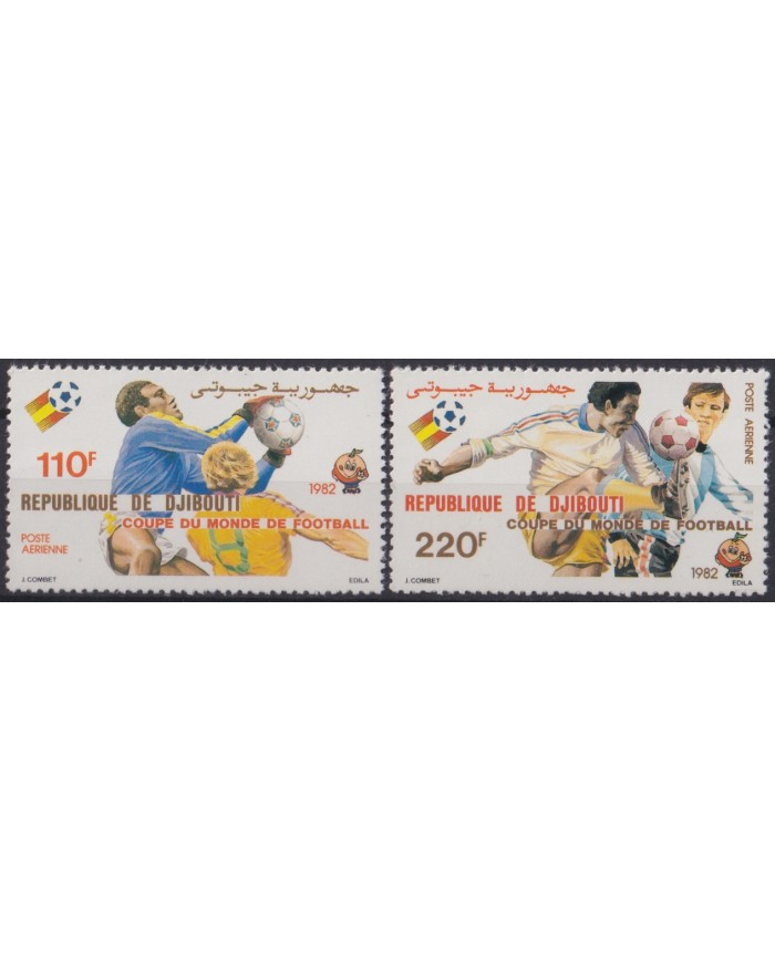 F-EX46687 DJIBOUTI MNH 1982 WORD CHAMPIONSHIP SOCCER FOOTBALL SET.