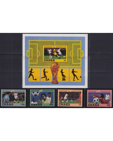 F-EX46564 GHANA MNH 1982 WORD CHAMPIONSHIP SOCCER FOOTBALL SET.