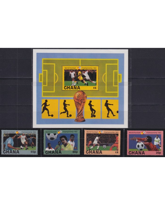 F-EX46564 GHANA MNH 1982 WORD CHAMPIONSHIP SOCCER FOOTBALL SET.