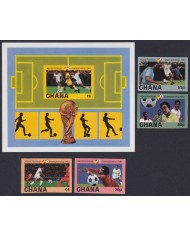 F-EX46699 GHANA MNH 1982 WORD CHAMPIONSHIP SOCCER FOOTBALL SET IMPERFORATED.