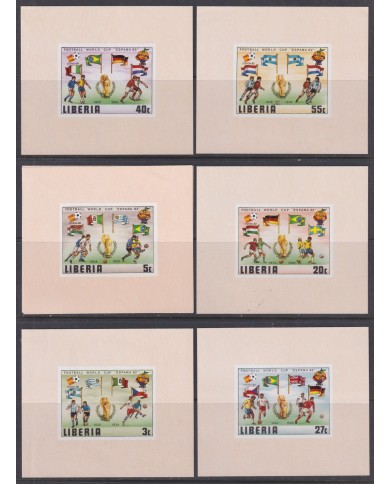 F-EX46712 LIBERIA MNH 1982 WORLD CHAMPIONSHIP SOCCER FOOTBALL IMPERF SHEET.