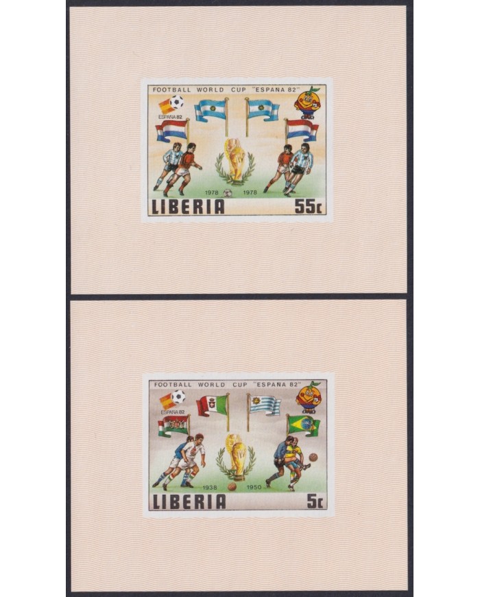 F-EX46710 LIBERIA MNH 1982 WORLD CHAMPIONSHIP SOCCER FOOTBALL IMPERF SHEET.