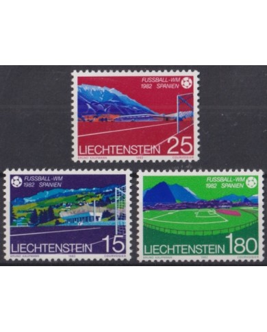 F-EX46714 LIECHTENSTEIN MNH 1982 WORLD CHAMPIONSHIP SOCCER FOOTBALL SET.