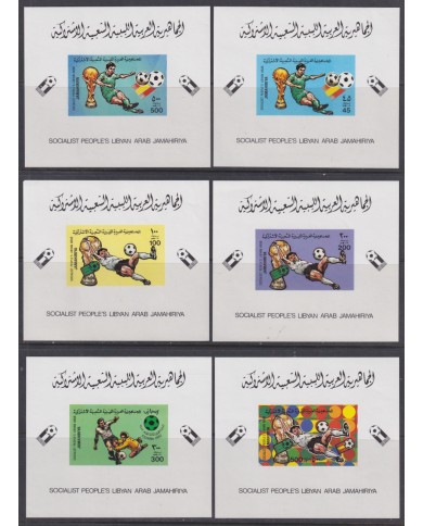 F-EX46716 LIBYA MNH 1982 WORLD CHAMPIONSHIP SOCCER FOOTBALL SET SHEET IMPERF.