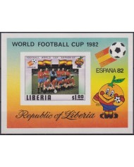 F-EX46711 LIBERIA MNH 1982 WORLD CHAMPIONSHIP SOCCER FOOTBALL IMPERF SHEET