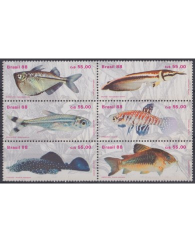 F-EX44907 BRAZIL BRASIL MNH 1988 MARINE WILDLIFE FISH PECES.