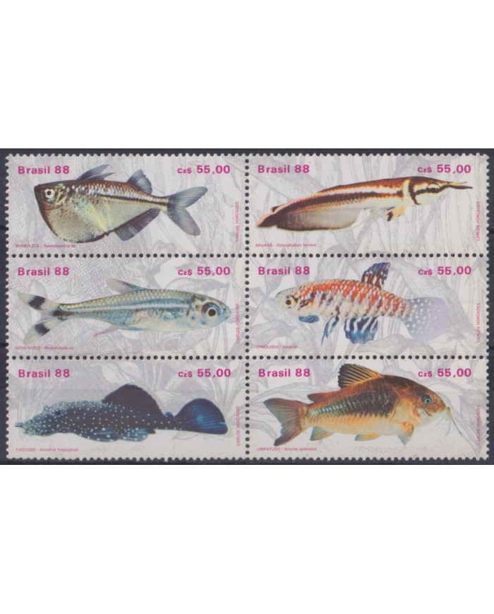 F-EX44907 BRAZIL BRASIL MNH 1988 MARINE WILDLIFE FISH PECES.