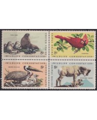 F-EX45237 USA MNH 1972 WILDLIFE CONSERVATION FUR SEAL PELICAN BIGHORN SHEEP BIRD.