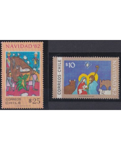 F-EX36178 CHILE 1982 MNH CHRISTMAS NAVIDAD RELIGION CHILD DRAWING.