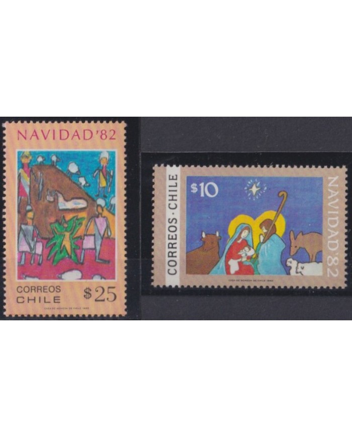 F-EX36178 CHILE 1982 MNH CHRISTMAS NAVIDAD RELIGION CHILD DRAWING.