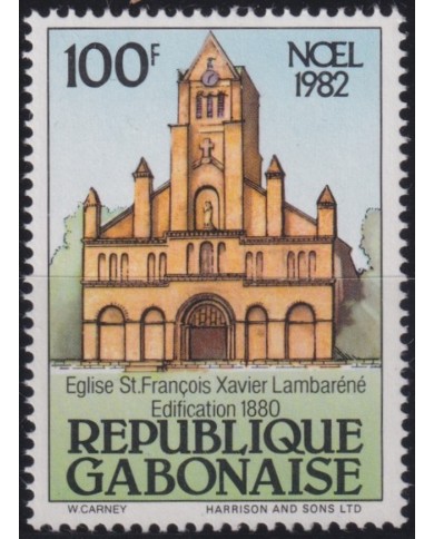 F-EX36204 GABON 1982 MNH CHRISTMAS NAVIDAD CHURCH ARCHITECTURE.