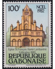 F-EX36204 GABON 1982 MNH CHRISTMAS NAVIDAD CHURCH ARCHITECTURE.