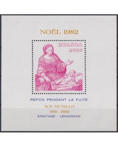 F-EX47101 RWANDA 1982 MNH CHRISTMAS NAVIDAD ART PAINTING MURILLO HERMITAGE.