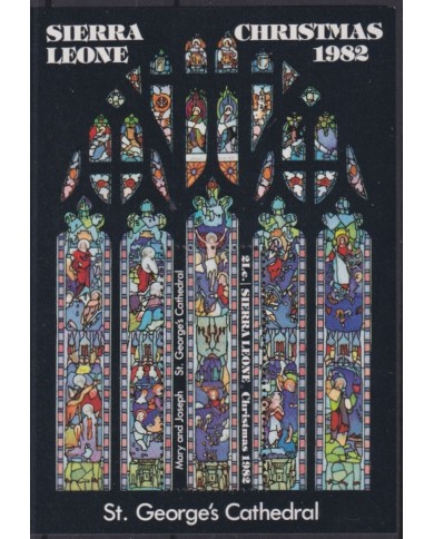 F-EX47100 SIERRA LEONE 1982 MNH CHRISTMAS NAVIDAD ART PAINTING GLASS ST GEORGES.
