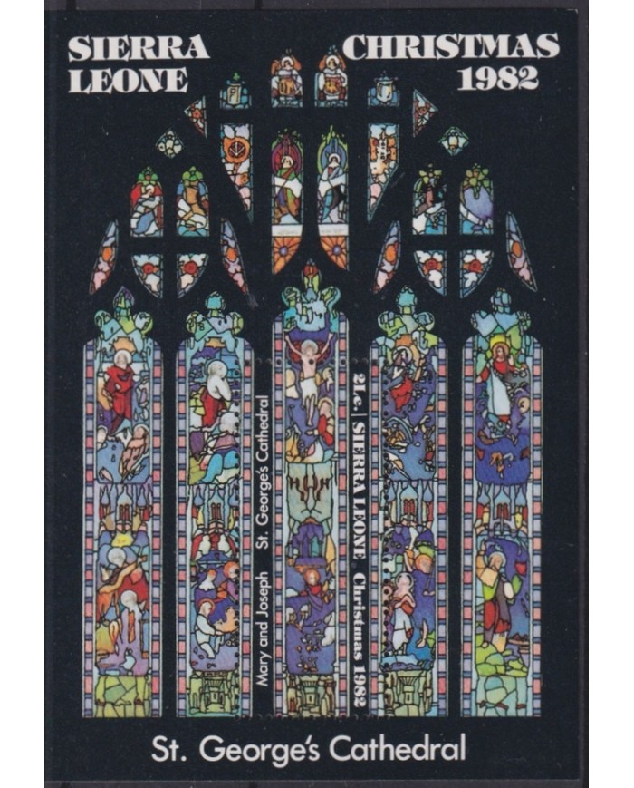 F-EX47100 SIERRA LEONE 1982 MNH CHRISTMAS NAVIDAD ART PAINTING GLASS ST GEORGES.