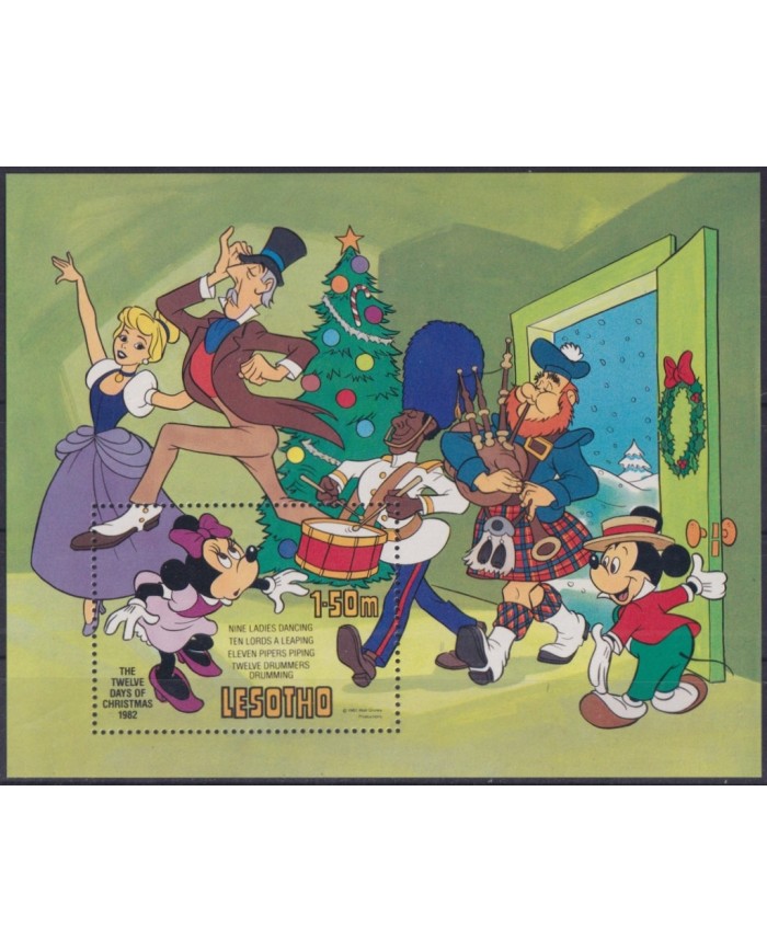 F-EX47115 LESOTHO 1982 MNH CHRISTMAS NAVIDAD DISNEY MICKEY MOUSE PRINCESS.