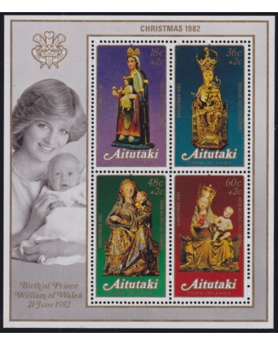 F-EX47117 AITUTAKI 1982 MNH CHRISTMAS NAVIDAD ART MEDIEVAL ESCULTURE LADY DIANA.