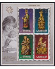 F-EX47117 AITUTAKI 1982 MNH CHRISTMAS NAVIDAD ART MEDIEVAL ESCULTURE LADY DIANA.
