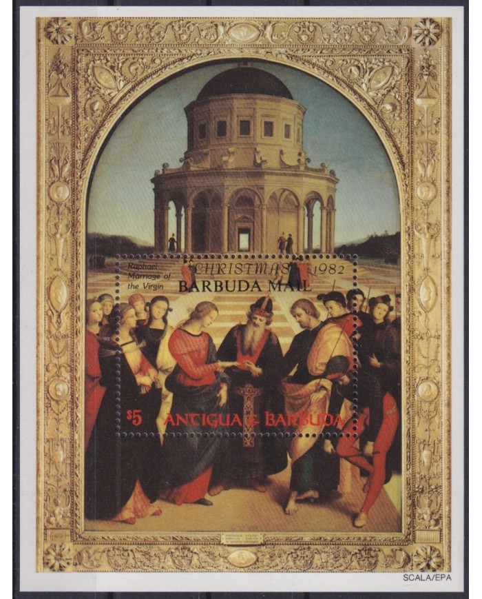 F-EX47119 BARBUDA 1982 MNH CHRISTMAS NAVIDAD ART PAINTING RAPHAEL.