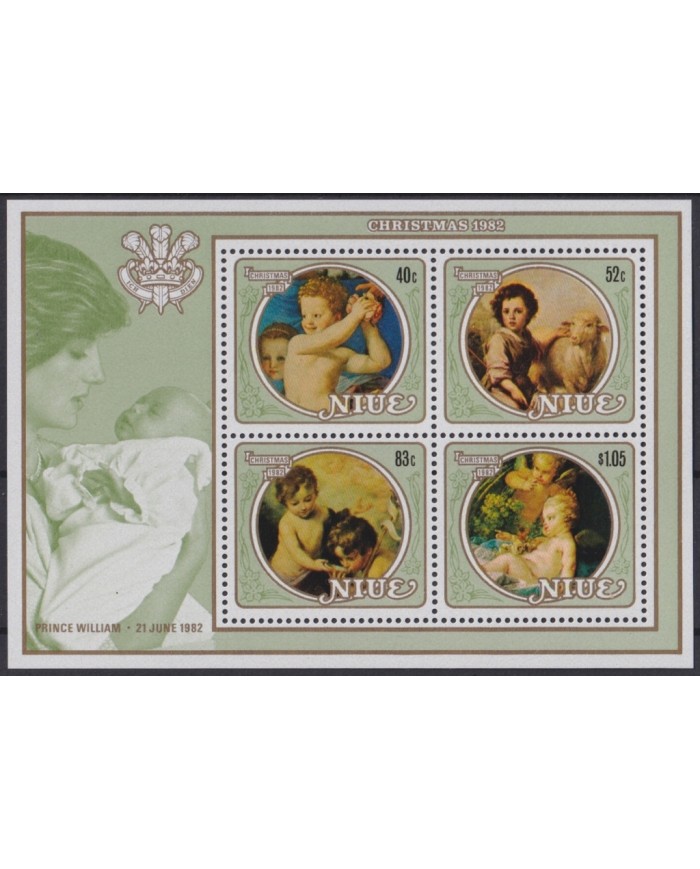 F-EX47106 NIUE 1982 MNH CHRISTMAS NAVIDAD ART PAINTING ANGELS LADY DIANA.