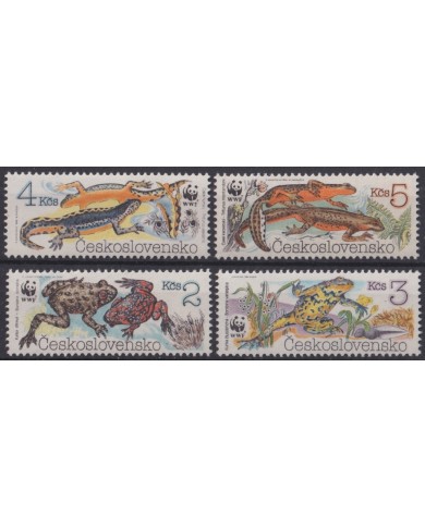 F-EX46836 CZECHOSLOVAKIA 1989 MNH WWF WILDLIFE ANPHIBIAN FROG.
