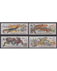 F-EX46836 CZECHOSLOVAKIA 1989 MNH WWF WILDLIFE ANPHIBIAN FROG.