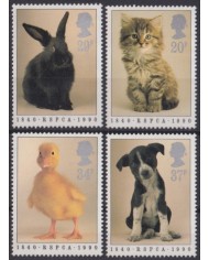 F-EX44921 ENGLAND UK MNH 1990 RSPCA DOG PERROS CAT RABBIT DUCK.