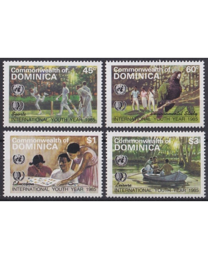F-EX46725 DOMININCA MNH 1985 YOUTH YEAR BIRD AVES PAJAROS OISEAUX VOGEL