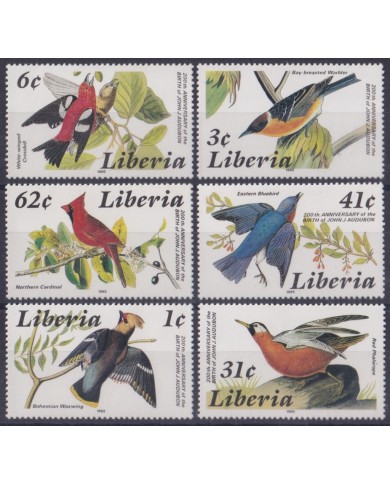 F-EX46734 LIBERIA MNH 1985 AUDUBON BIRD AVES OISEAUX VOGEL.