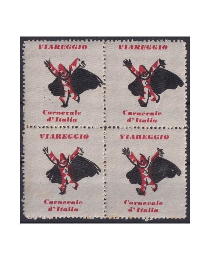 F-EX17430 ITALY ITALIA CINDERELLA 1950 VIAREGGIO CARNIVAL CARNIVALE ORIGINAL GUM BLOCK4.