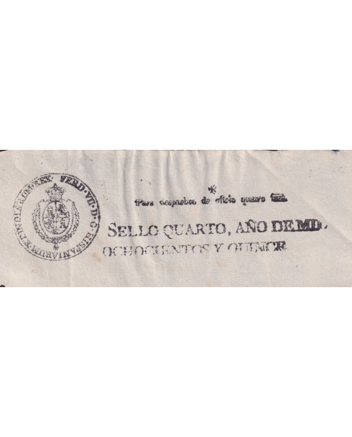 1815-PS-23 ESPAÑA SPAIN REVENUE SEALLED PAPER 1815 SELLO 4º UNUSED.