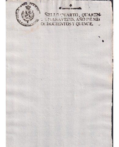 1815-PS-24 ESPAÑA SPAIN REVENUE SEALLED PAPER 1815 SELLO 4º UNUSED