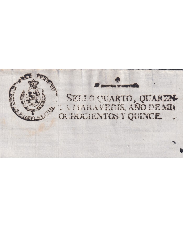 1815-PS-24 ESPAÑA SPAIN REVENUE SEALLED PAPER 1815 SELLO 4º UNUSED